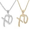 2Pcs Xo Necklace,High Hip Hop XO Letter Pendant Necklace,Stainless Steel