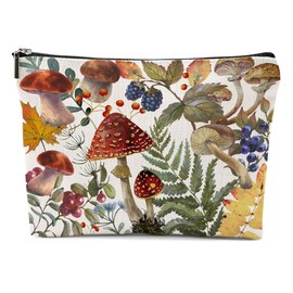 Retro Mushroom Makeup Bag, Mushroom Gifts Cosmetic Bag Mushroom Stuff Botanical Travel Pouch, Friendship Gifts for Women Girls Daughter Sisters Niece Mom Best Friends Bestie Graduation Birthday Gifts