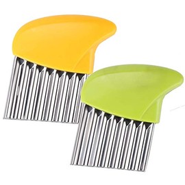 Crinkle-Cutter Stainless-Steel Blade-Wavy for Veggies-Salad-Chopper Knife 2PCS