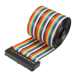 sourcing map IDC 30 Pin Ribbon Cable Colourful Rainbow Wire 128 cm 2.54 mm Pitch de