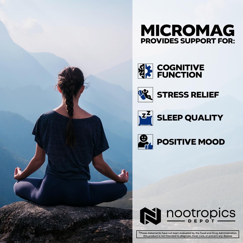 Nootropics Depot MicroMag Magnesium Capsules | 625mg | 90 Count