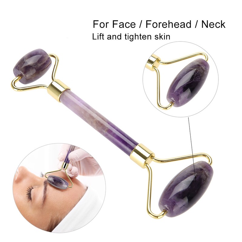 Natural Jade Roller Massage Amethyst Facial Massage Anti Wrinkle Anti
