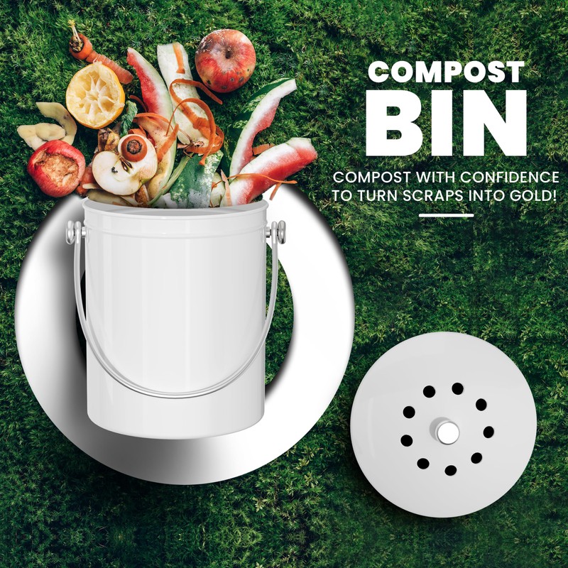 Utopia Kitchen Compost Bin for Kitchen Countertop, 1.3 Gallon Compost