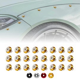 Rolling Gears 24-Piece M6 x 18mm Anodized Aluminum Tapered Washer Kit for Widebody, Fender Flares, Bumper, Mud Flaps, Engine Bay Dress-Up (Gold)