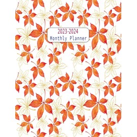 2023-2024 monthly weekly daily two year planner: 2 Year Calendar, Planner 2023-2024 daily weekly and monthly for men, Present to the father, Brother ... Day, Autumn leaves cover, 24 months planner.
