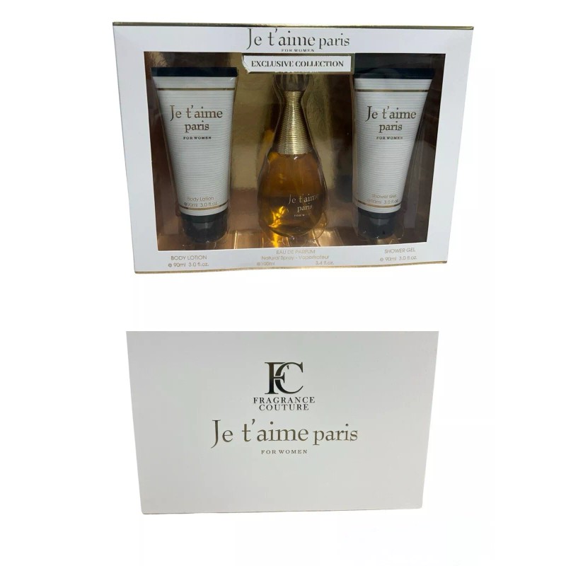 FRAGRANCE COUTURE Je t'aime Paris FOR WOMEN 3-Pieces Gift Set