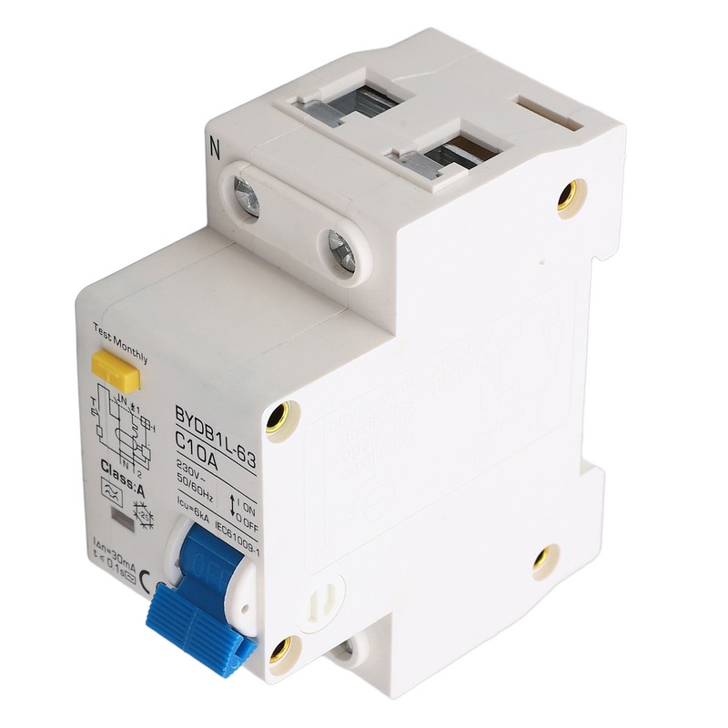 Circuit Breaker 1P+N Leakage Protection Switch 10A 230V AC DIN