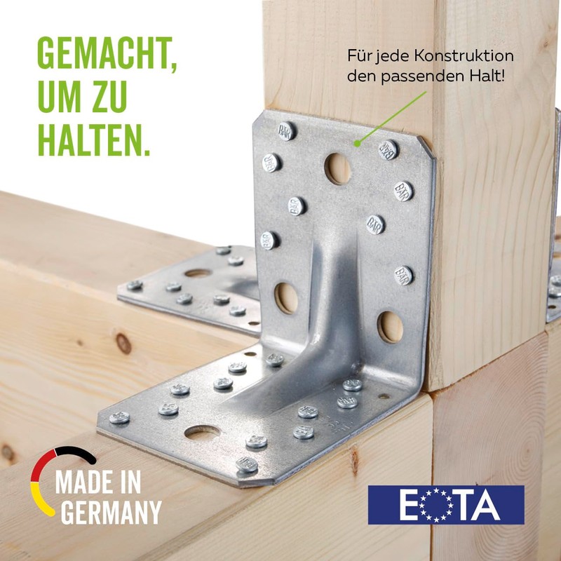 Heavy Duty Angle Connector with Beading, Handyman Pack, Sendzimir Galvanised