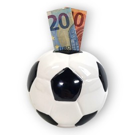 BUSDUGA 4207 Ceramic Football Money Box with Lock and Key Diameter 11 cm Gift Idea Club Fund