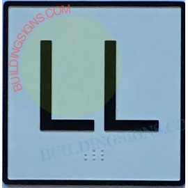 BuildingSigns.com Elevator Floor Number LL Sign- Elevator JAMB Plate Floor Lower Level-REF24-10