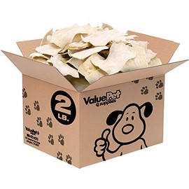 ValueBull USA Rawhide Chips, Premium Thick Cut Rawhide, 2x3 Inch, 2 Pounds - USA Wholegrain Beef, One-Piece, Easy Digestion, High Protein