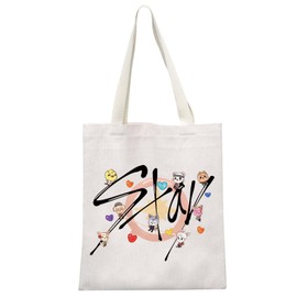 MYSOMY Stay Fandom Tote Bag SKZ K-POP Boy Group Gift SKZ Fans Shopping Bag SKZ Character Reusable Bag K-POP Fans Gift K-POP Music Lovers Merch, Uk Stay2 Tb