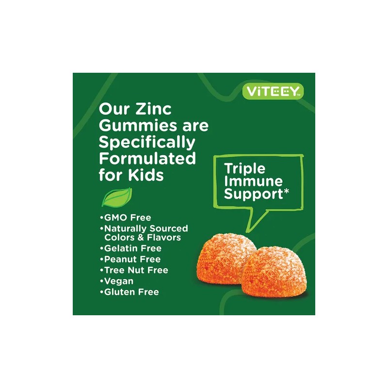 Viteey Zinc Para Nios Gomitas 10 Mg Con C Y