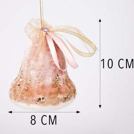 Light Pink Santa Bell 8x10cm - Christmas Tree Hanging Decorations Festive Decorative Ornaments Fairy Tale Themed Xmas Tree Pendant