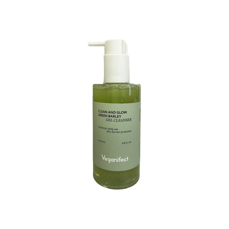 Vegan Effect Clean & Glow Green Barley Gel Cleanser 205ml