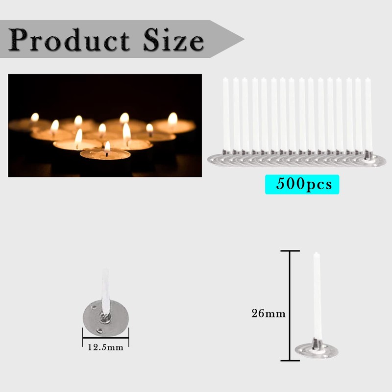 Stoppini per Candele con Supporto 500 Pezzi Stoppino per Candela
