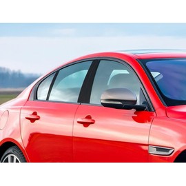 Rvinyl Pillar Post Window Trim Compatible with Jaguar XE 2017-2020 - Gloss (Black)