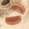 Natural Peach Wood Comb, 2 Pack Mini Wooden Comb Anti-Static