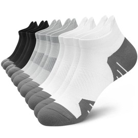 PAPLUS 6 Pairs Ankle Compression Socks for Women, Cushioned Running Socks with Arch Support, Low Cut, Targeted Compression