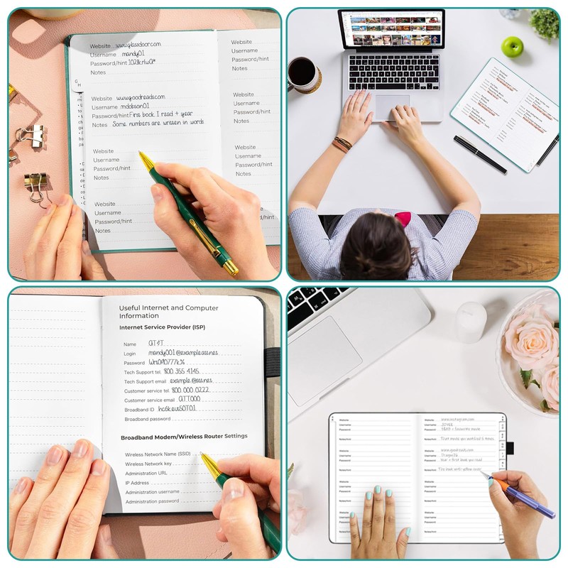 XTUDOU® Pack of 2 Password Book, Password Book with Index