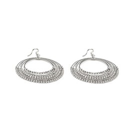 Vestopazzo Silver Plated Multi Circle Earrings with Micro Nuggets Handmade Nickel Tested MI3053 Silver, Silver, No Gemstone