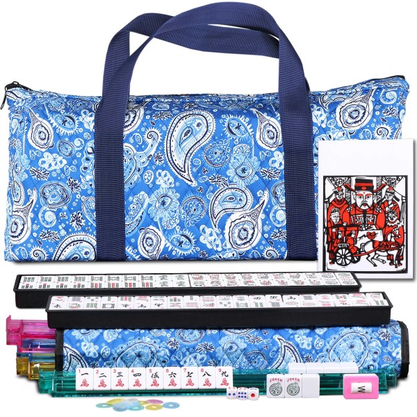 Segawe American Mahjong Set 166 Tiles 4 All-in-One Rack/Pushers with