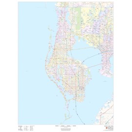 Pinellas County, Florida - 36" x 48" Paper Wall Map