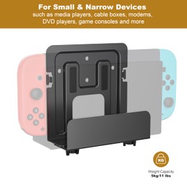 RICOO IP-TV Set Top Box Wall-Mount Z0602 Small device bracket for Smart-TV Streaming Holder compatible Internet television media player support Black