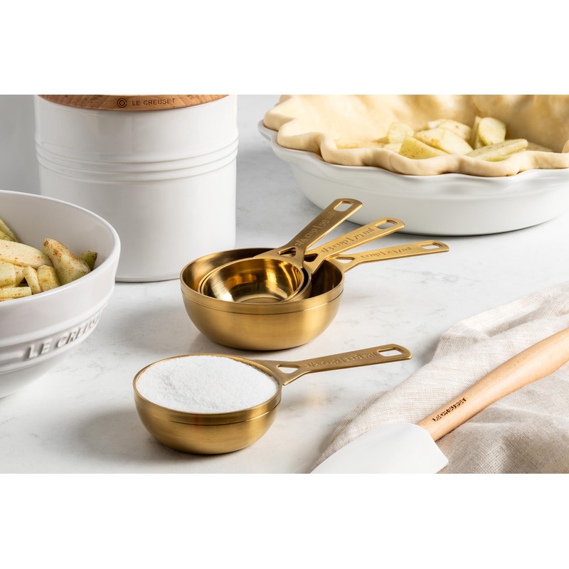 Le Crueset Measuring Cups, Gold, Set of 4 (1,1/2,1/3,1/4 cups)