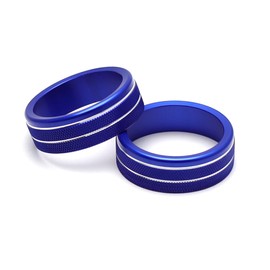 iJDMTOY 2pcs Sports Blue Anodized Aluminum Center Dashboard AC Climate Control Switch Cover Rings, Compatible with Nissan 2021-2023 Rogue/X-Trail