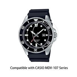 Zshion Glass Film, Tempered Glass, LCD Protective Film for Casio MDV-107, High Transmittance, Bubble Free, Anti-Fingerprint, 9H Hardness, Transparent [2 Pack]