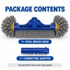 2 Pack 13 Inch Pool Cleaning Brush Heads with Rounded