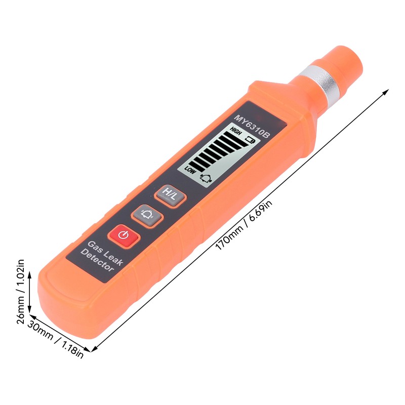 Gas Leak Detector Audible Visual Vibrate Alarm Sensitive LCD Display