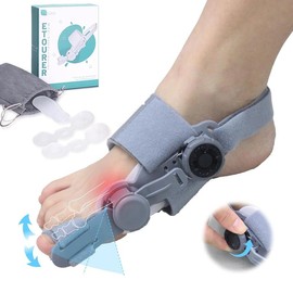 GPWSPI BUNION Toe Corrector Sleeve Adjustable Corrector Sleeve for 24/7 Relief Fix Crooked Toes Healthcare Support Tool Breathable & Anti-Slip Design:_Grey (NEW)_Medium