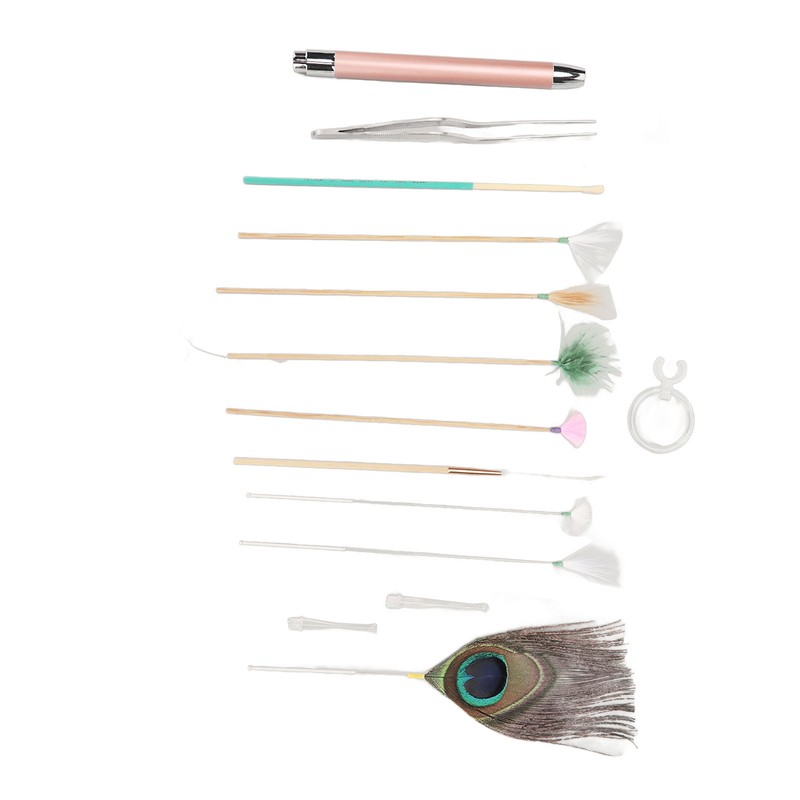 Earwax Remover Massage Set 8 Feather Stick Relieve Fatigue Professional