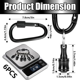 1/4 Inch Bit Holder Keychain, 6 Pcs Extension Bar Keychain, Aluminum Alloy Hex Shank Bit Holder for Drill Bits, Screwdrivers (6 Pcs)(Black)