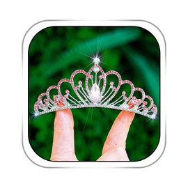 Foyte Mini Tiaras and Crowns with Hair Comb Shiny Crystal Tiara Rhinestone Princess Crown Combs for Women Birthday Party Prom (pink)
