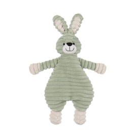 Apricot Lamb Corduroy Bunny Cuddly Security Blanket for Babies, Soft Loveys for Baby Boy and Girl, 11.9 Inches for Newborn, Infant and Toddlers (Green)