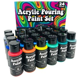 Acrylic Paint Pouring Kit for Pour Art and Flow Painting 24 Color Set