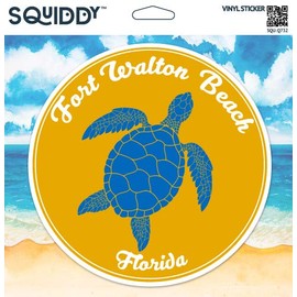 Squiddy Fort Walton Beach Florida Vacation Beach Town - Vinyl Sticker - Large Size (11" high)