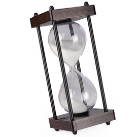 PROLOSO Large Vintage Wooden Sandglass Timer 15 Minutes Big Antique Hourglass for Home Office Desk Retro Sand Watch Clock Decorations