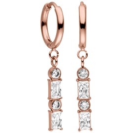 PURELEI® Powder Earrings - Women's Earrings Made of Durable Stainless Steel - Waterproof Earrings Women - 1.4 cm Diameter - Fashion Jewellery for Your Individual Look, Stainless Steel, Cubic Zirconia