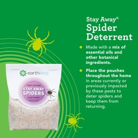 Stay Away Spiders Deterrent Pouches - Indoor Spider Deterrent for Attic, Crawl Space, Window Sill & More - with Plant-Based Ingredients & Essential Oils - 4-Pack