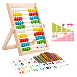 Abacus 1st Class Slide Rules Up to 100 Calculator Sliders Calculator Frame Primary School Rule Slider Abacus for Children with Counting Rods/Number Alphabet Cards Calculation Frame Educational Toy