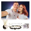Yin Yang Juego De Pulseras Con Collar, Pulseras Ajustable