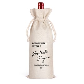 Wine Bag Gift, Doctorate Degree Gift, Doctoral Degree Wine Bag Gift, Gift for Doctor, Pairs Well with a Doctor's Degree