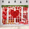 LYCGS 8x6ft Valentine's Day Backdrop Red Love Heart Valentine's Day