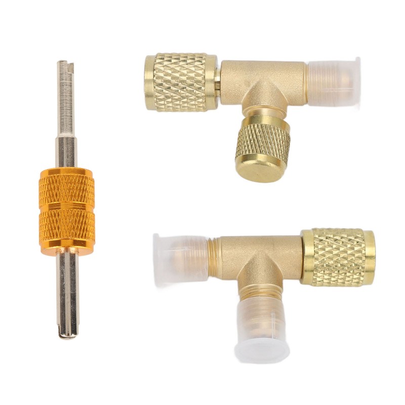 1/4in Valves Core Brass Tee Adapter Quick Coupler Access Tee