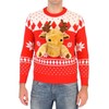 Costume Agent Red 3D Reindeer Moose Ugly Christmas Sweater (Adult