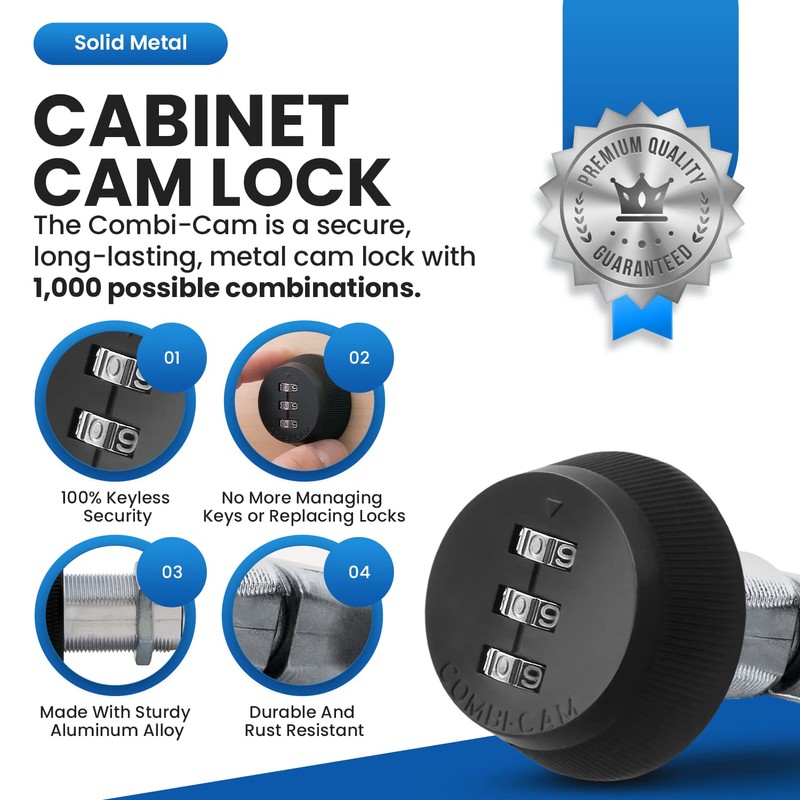 Combi-Cam Combinated Lock 7850R - Large Black Cam Lock |
